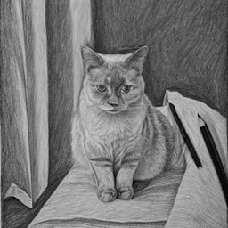 Pet Pencil Drawing AI avatar/profile picture for cats